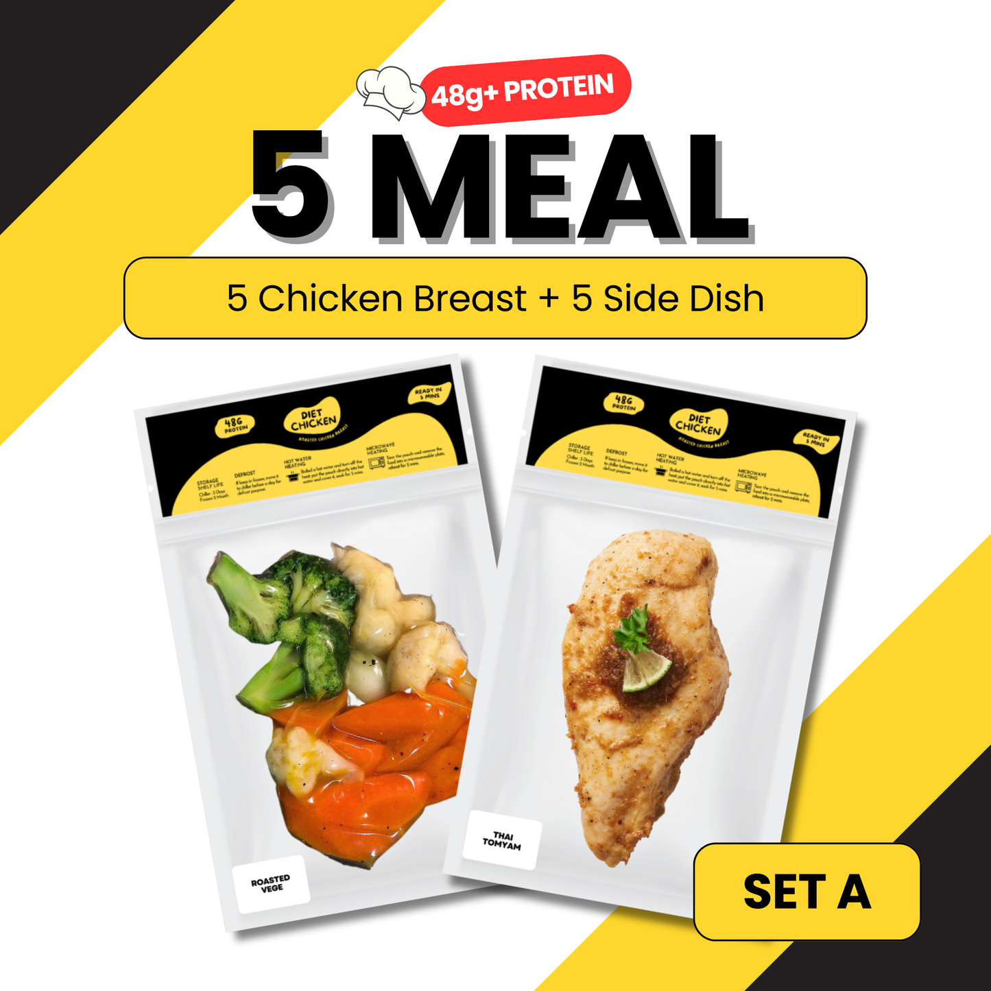 SET A [5 Meal] High Protein Low Carb Meal