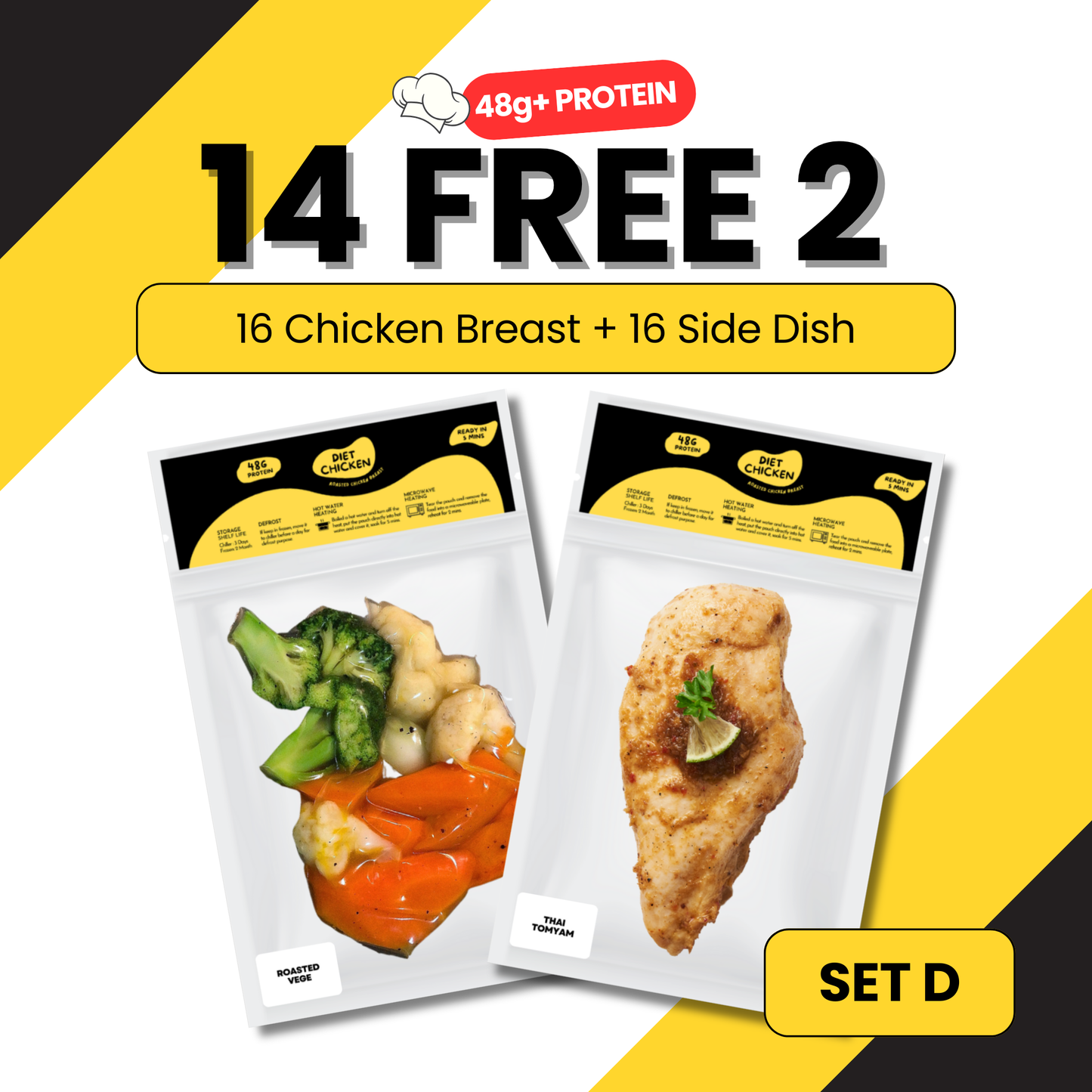 SET D [14 + FREE 2 Meal] High Protein Low Carb Meal