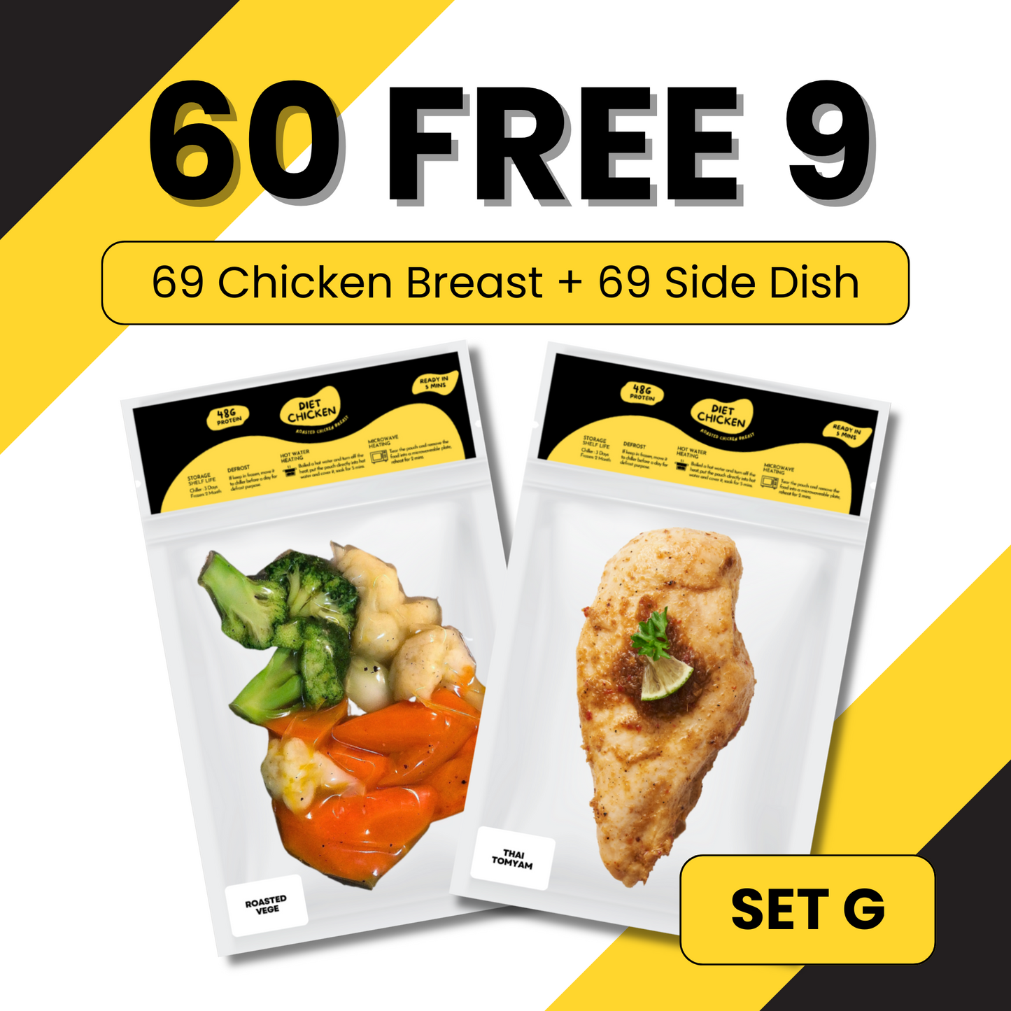 SET G [60 + FREE 9] High Protein Low Carb Meal