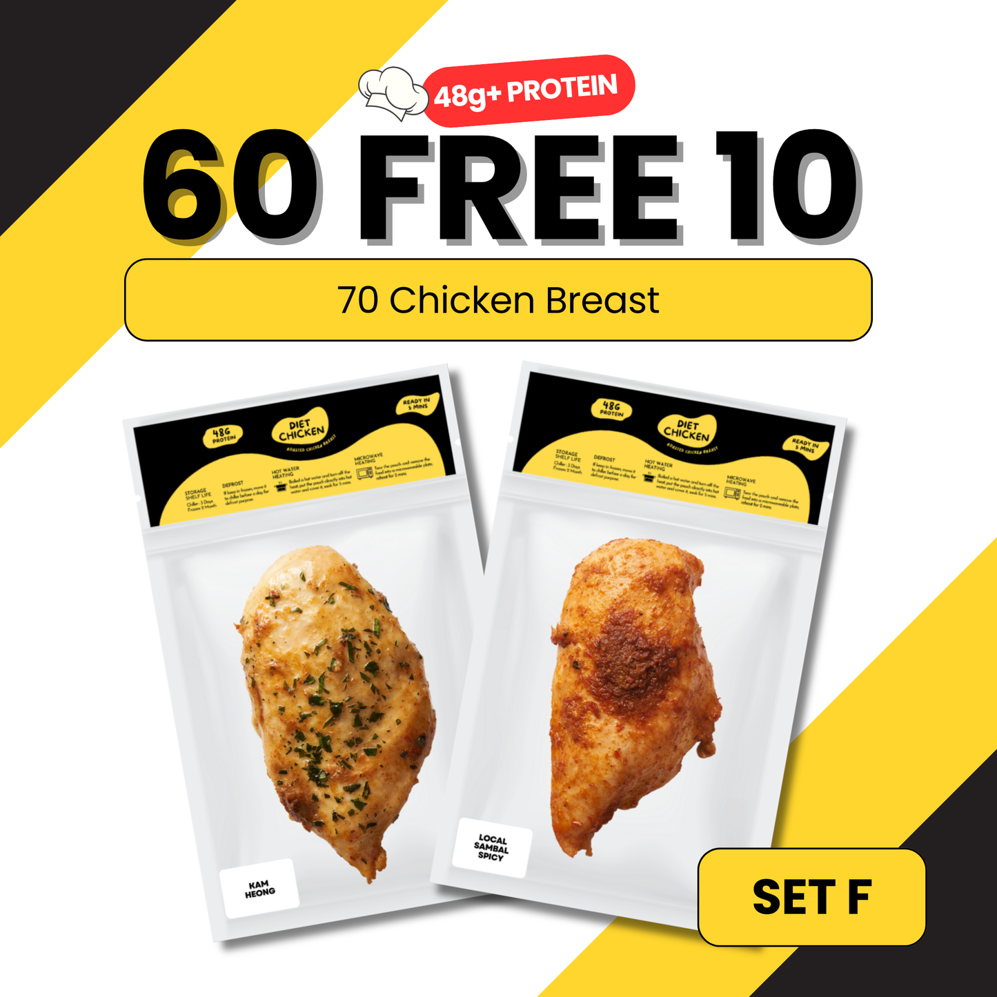 SET F [60 + FREE 10 Pcs] Protein+ Plus (160g)