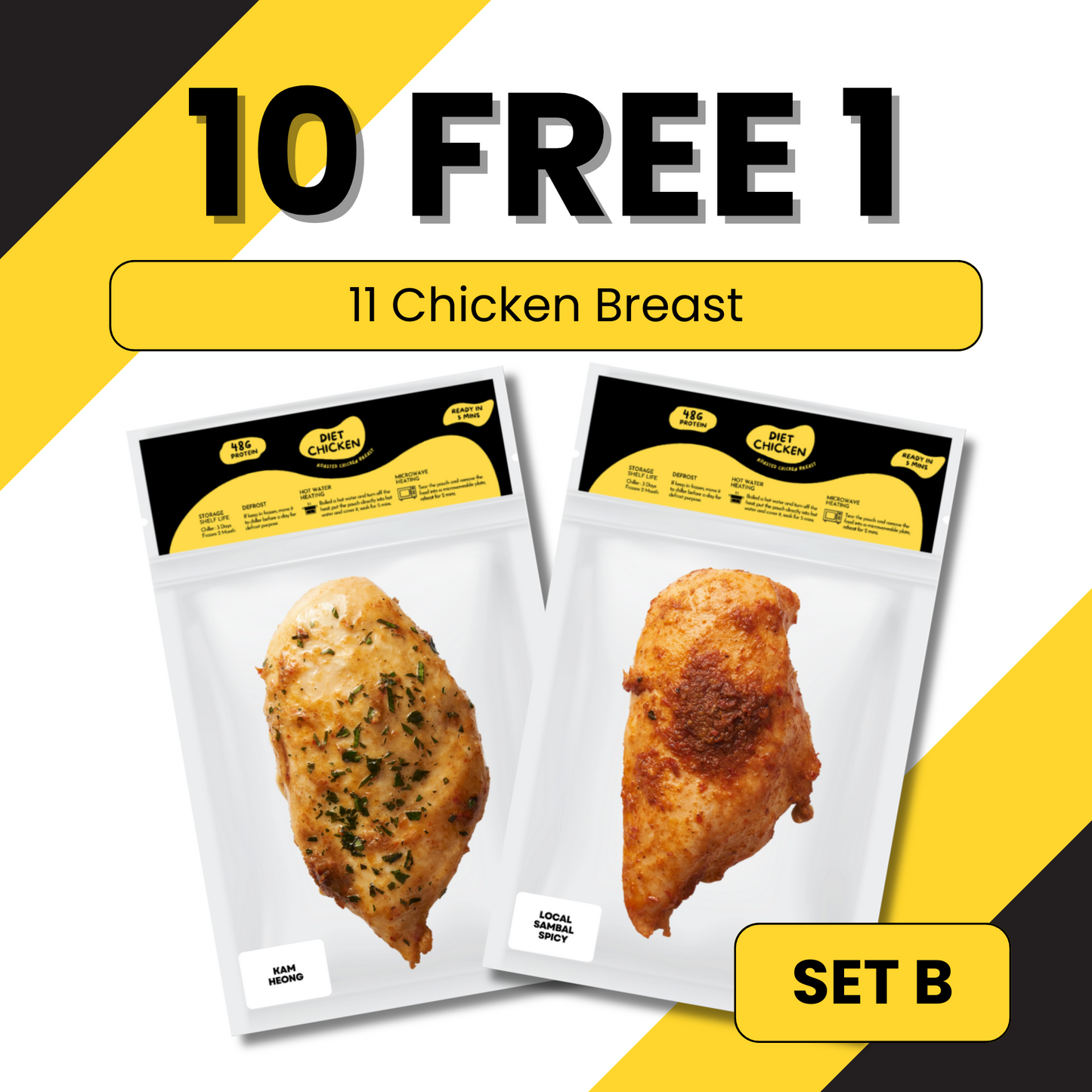 SET B [10 + FREE 1 Pcs] High Protein